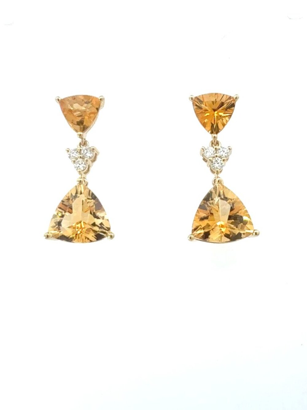 Natural Citrine Diamond Earrings 14k Gold 10.02 TCW Certified $4,950 604466